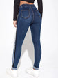 FABSHEIN Contrast Binding Drawstring Skinny Jeans