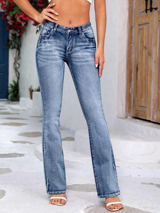 Fabshein Frenchy Flap Pocket Flare Leg Jeans