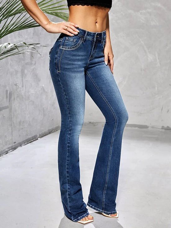 FabSHEIN Essnce Embroidery Bootcut Leg Jeans