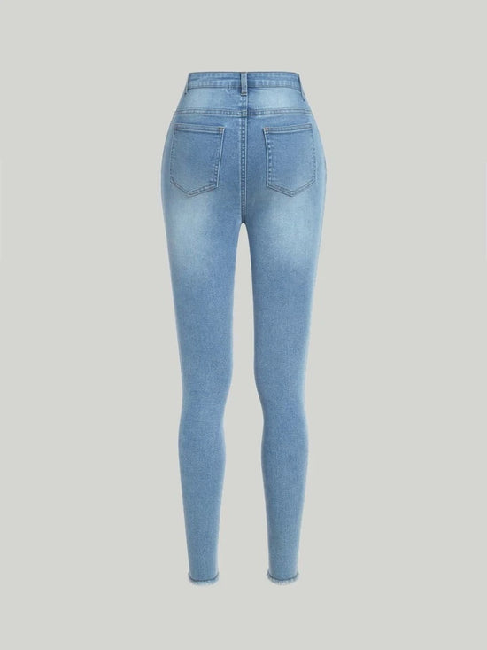 FabSHEIN Teen Girls Slant Pocket Ripped Skinny Jeans