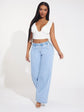 FABSHEIN SXY Elastic Waist Wide Leg Jeans