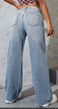 Fabshein Ripped Raw Cut Baggy Jeans