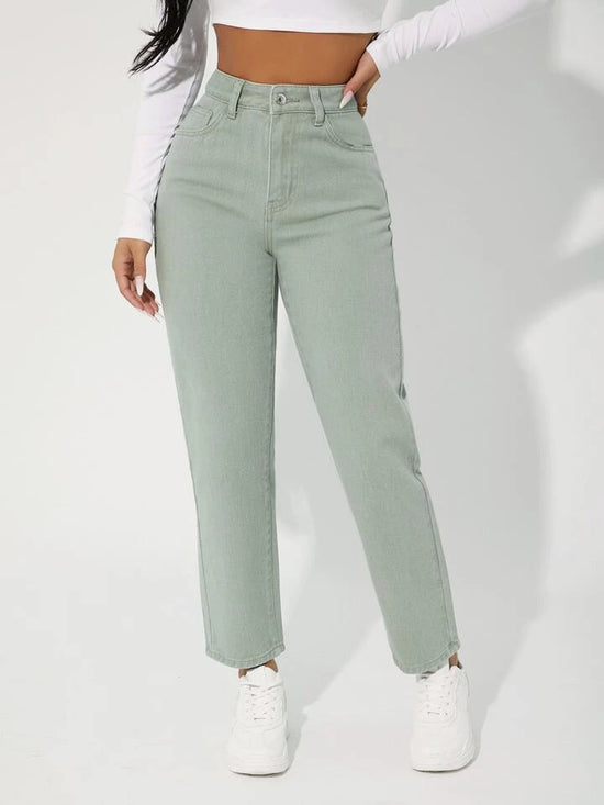 Fabshein PETITE Slant Pocket Straight Leg Jeans