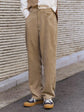 Fabshein Manfinity Men High Waist Slant Pockets Corduroy Pants