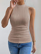 FabSHEIN Essnce Solid Ruched Detail Mock Neck Tank Top