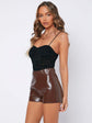 FabSHEIN PETITE Solid PU Leather Shorts