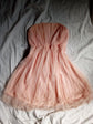 Fabshein holiday lady peach tulle mini gown | peach tulle mini dress