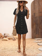 Fabshein VCAY Polka Dot Button Front Dress