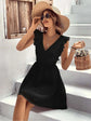 Fabshein Rare Black Self Pattern A-Line Dress