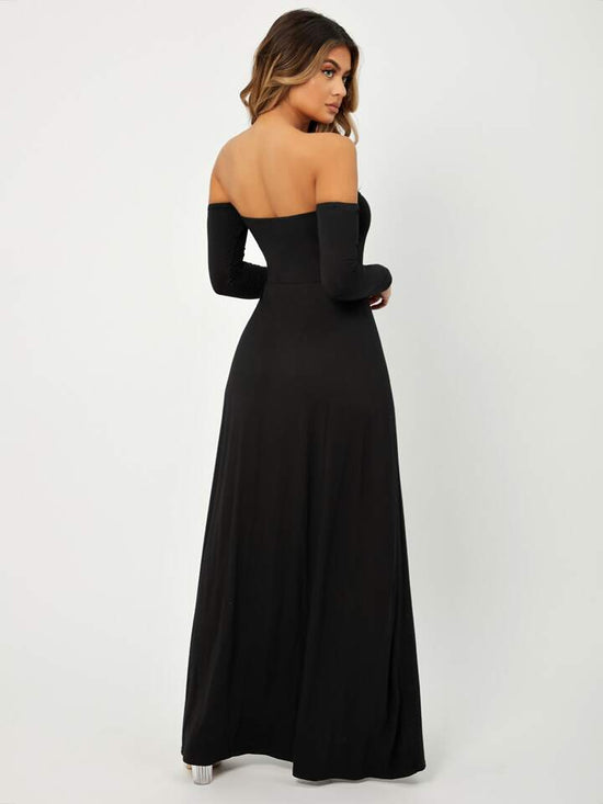 FabSHEIN SXY Off Shoulder High Split Dress