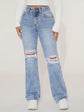 FabSHEIN PETITE Ripped Flare Leg Jeans