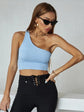 Fabshein One Shoulder Crop Top