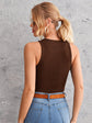 Fabshein Essnce Rib-Knit Crop Tank Top