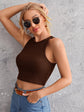 Fabshein Essnce Rib-Knit Crop Tank Top