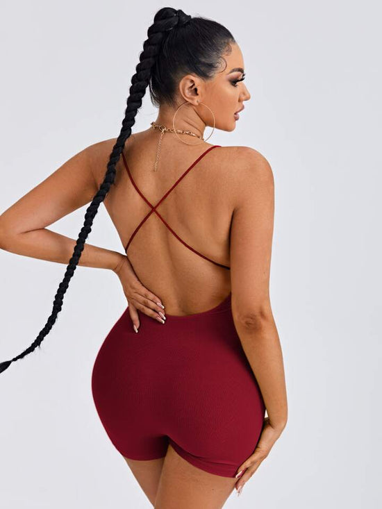 FabSHEIN SXY Criss Cross Back Unitard Romper