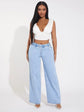 FABSHEIN SXY Elastic Waist Wide Leg Jeans